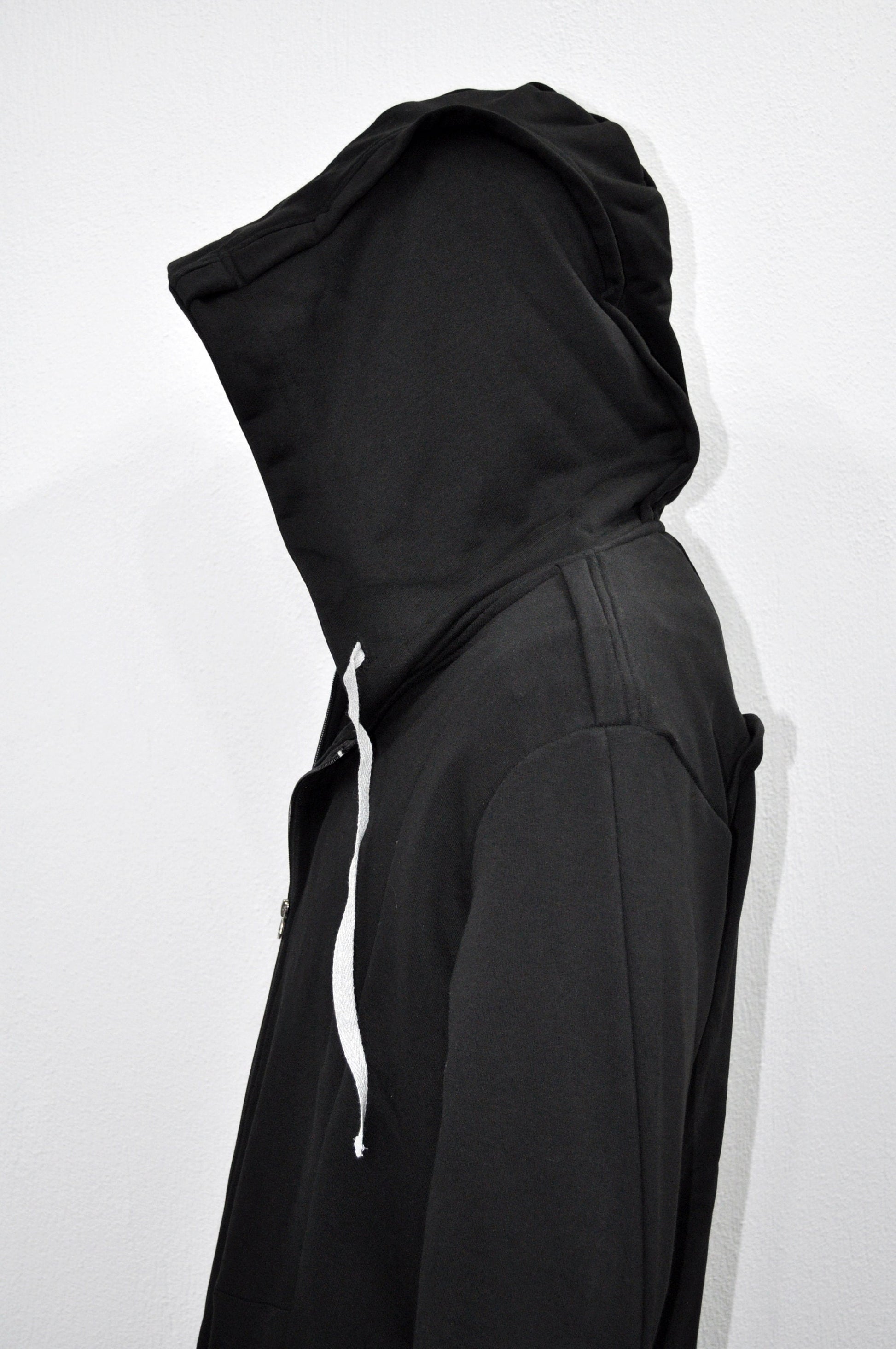 XS-8XL Men Overlong Steampunk Snake-Shaped Hooded Zip-up Hoodie Jacket,Long Sleeve Pullover,Gothic Avant Garde Cardigan,Asymmetri Punk-BB013