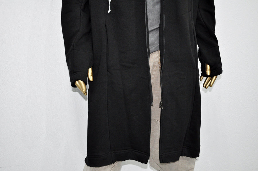XS-8XL Men Overlong Steampunk Snake-Shaped Hooded Zip-up Hoodie Jacket,Long Sleeve Pullover,Gothic Avant Garde Cardigan,Asymmetri Punk-BB013