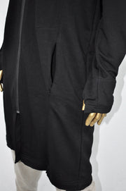 XS-8XL Men Overlong Steampunk Snake-Shaped Hooded Zip-up Hoodie Jacket,Long Sleeve Pullover,Gothic Avant Garde Cardigan,Asymmetri Punk-BB013