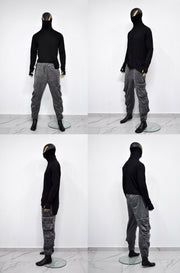XS-8XL Mens 2077 Winter Soft Velour Comfort Casual Streetwear Loose Trousers Kanye Harem Baggy Pant, Jogger,Elastic Waist,Relax Linen -BB298