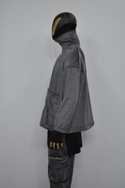 XS-8XL Winter Soft Velour Jacket, Comfort Loose Top, Asymetrical Pockets Goth Full zip Cardigan Polo High Neck Hoodie, SteamPunk -BB0171
