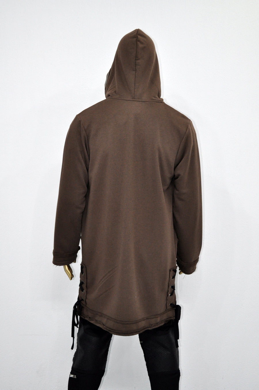 XS-8XL Oversize Hooded Loose Long Leather Trim Edge Drawstring Tied Up Baggy Cardigan,Avantgarde Timeless Blanket PLush Soft Comfort- BB0143