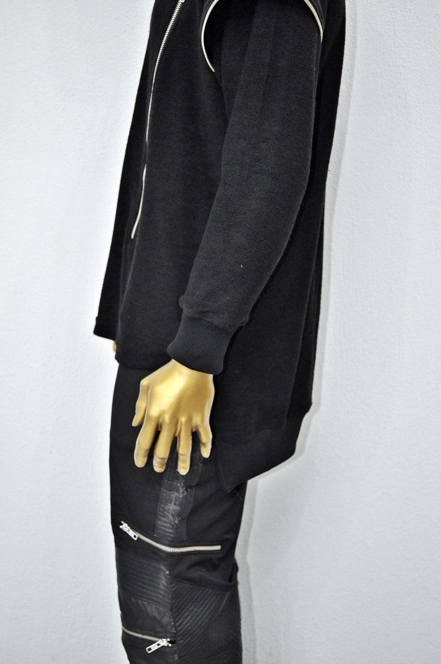 XS - 8XL Men Dark Original Design Double Sleeve Lk, Asymmetric Zip, Irregular Cut Hoodie,Cyberpunk Pullover,Loose Luxury Femin Gothic-BB0115