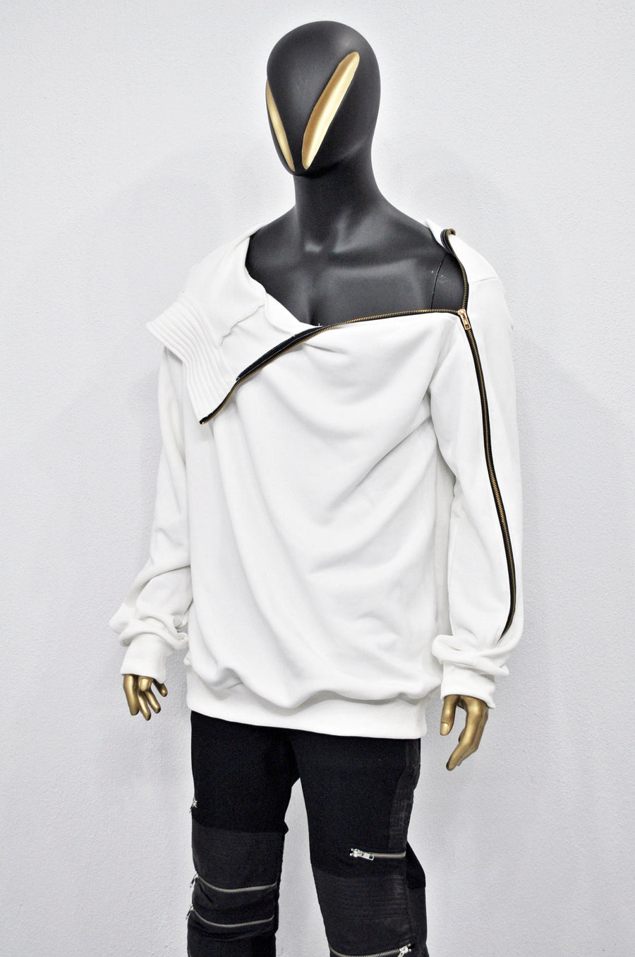 XS - 8XL Men New Soft Symmetrical Gold Zip Oversized Hood Pullover, Ninja Assassin Hoodie,Steampunk Gothic,Irregular,Cyberpunk PLUS -BB0170