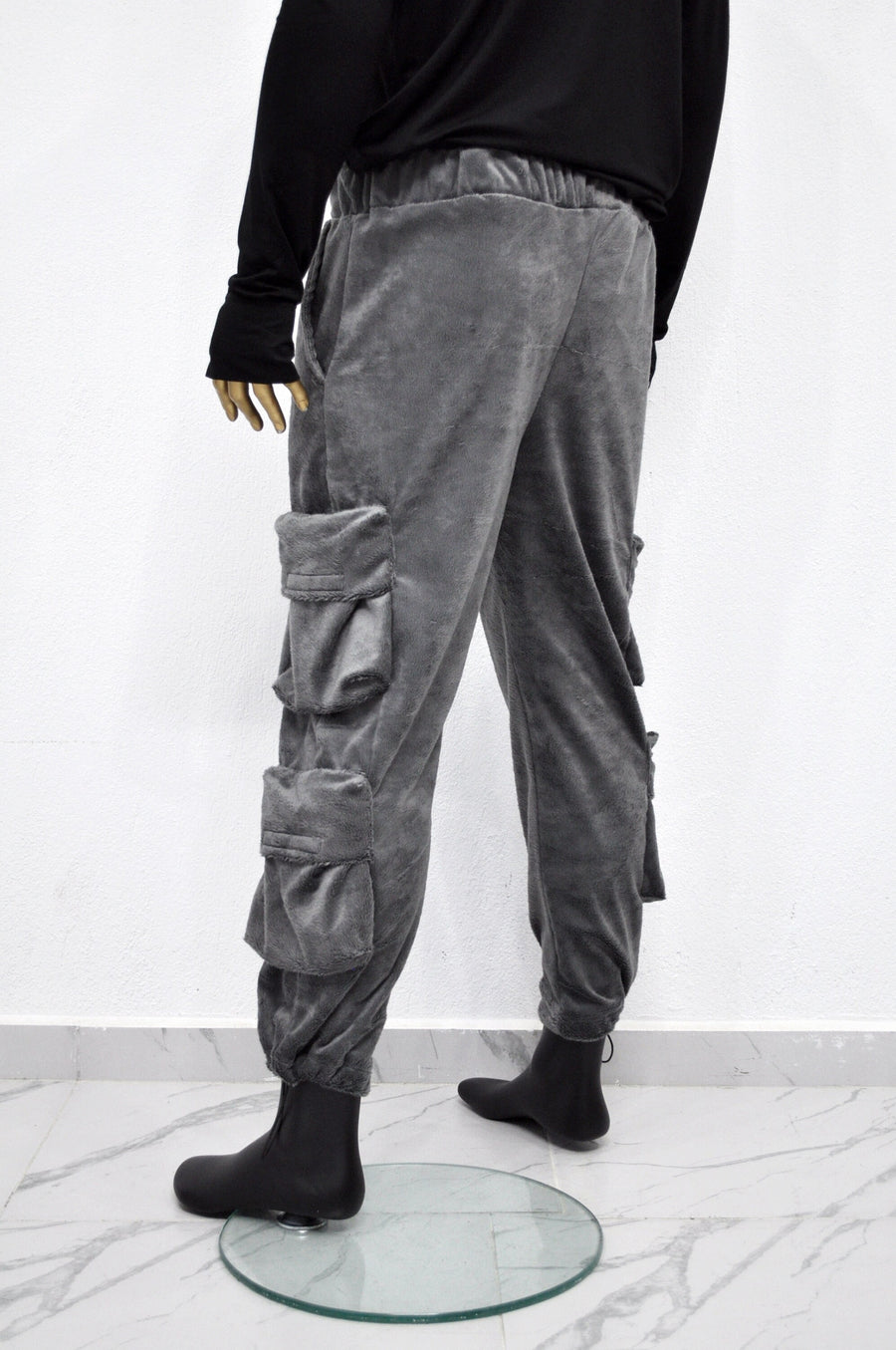 XS-8XL Mens 2077 Winter Soft Velour Comfort Casual Streetwear Loose Trousers Kanye Harem Baggy Pant, Jogger,Elastic Waist,Relax Linen -BB298