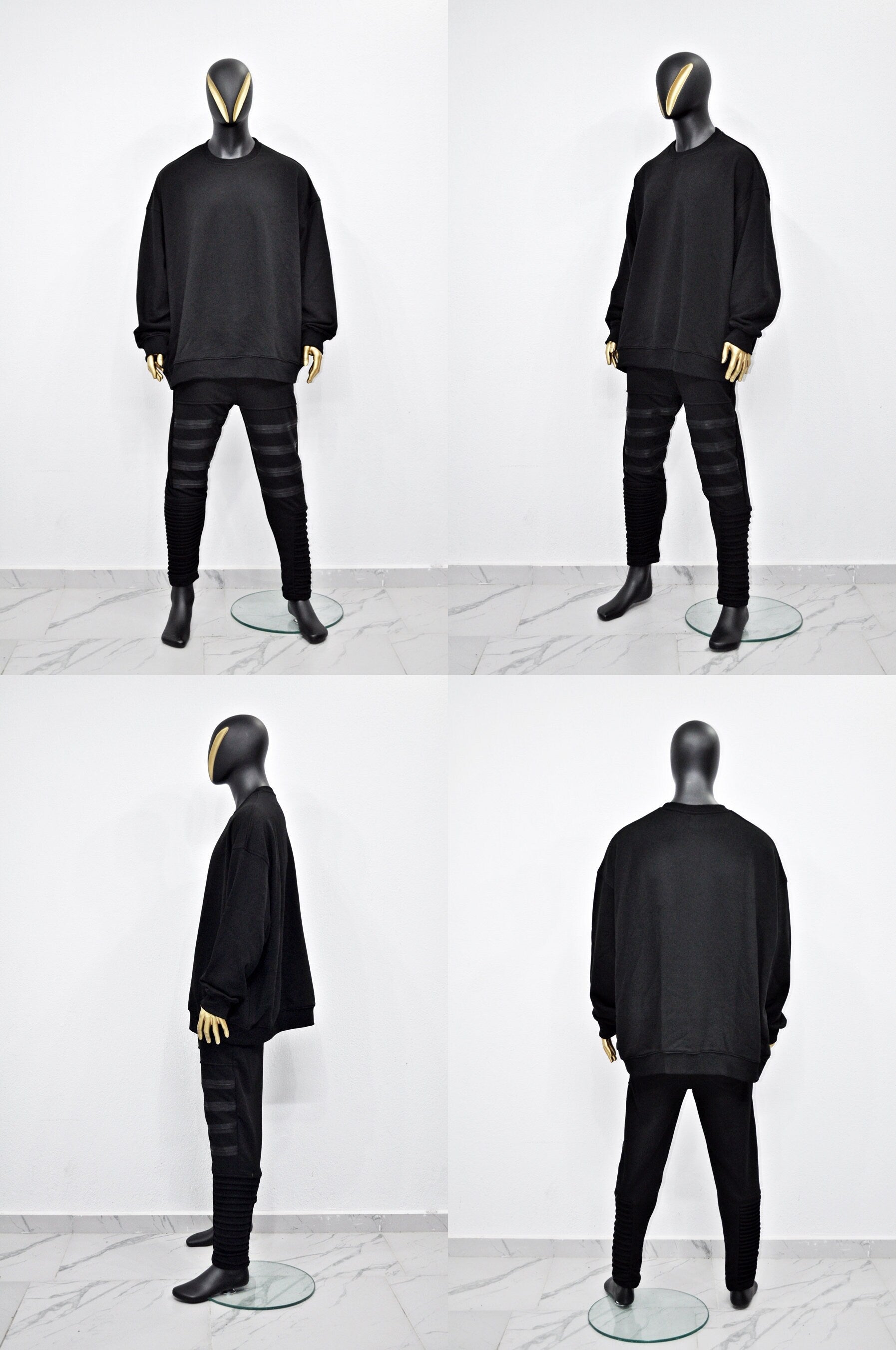 XS-8XL Crew Neck Extra Long Mega Oversize Pullover, Essentials Long Sleeve Sweatshirt Tunic,Goth, Asymmetric Hem Loose Cozy Top- BB172