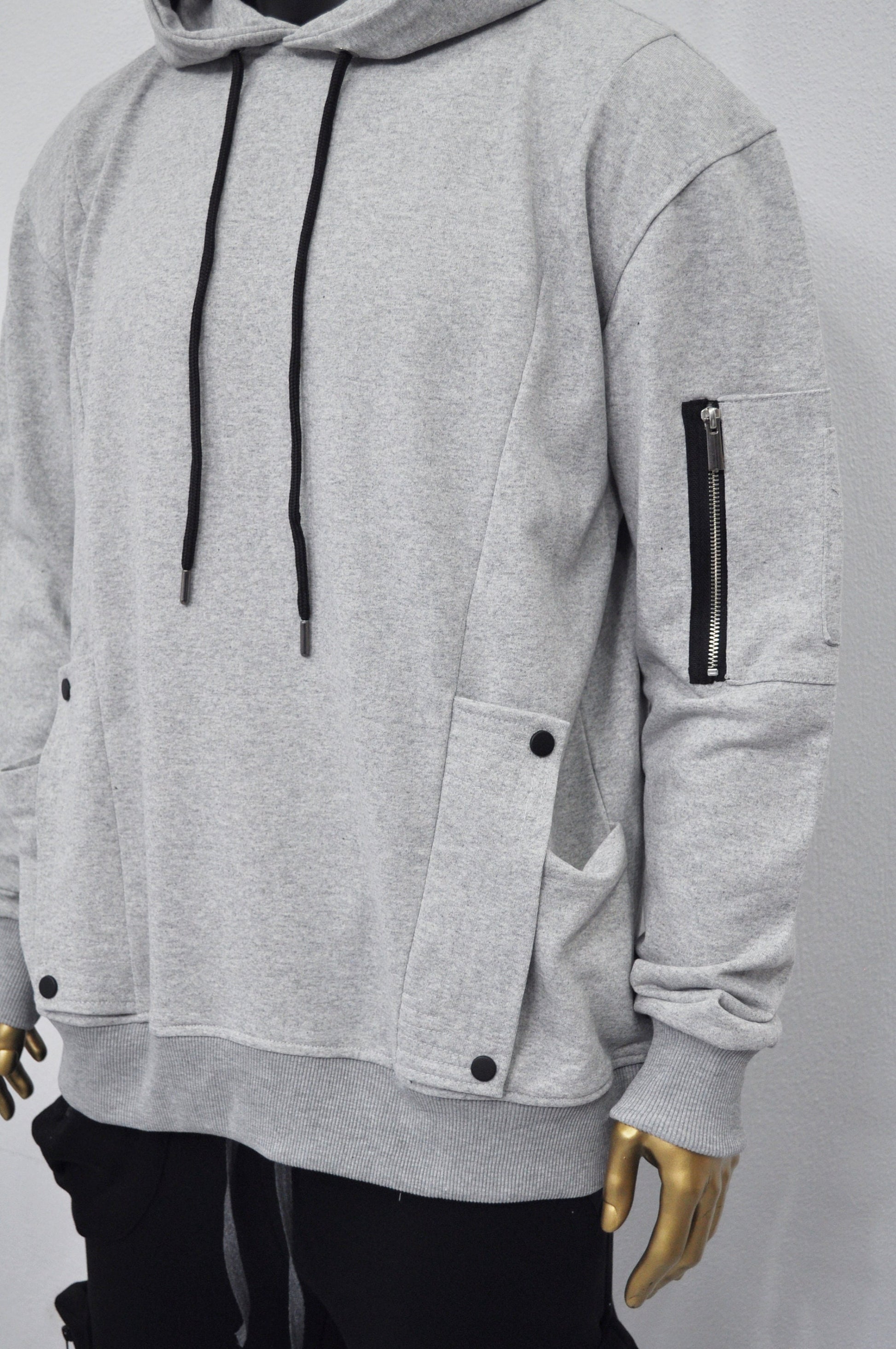 XS - 8XL New Military Style Relaxed Drop Shoulder Sleeve FLAP-Sweat HOODIE, Ninja Assassin,Steampunk Gothic,Irregular,Cyberpunk-BB0170