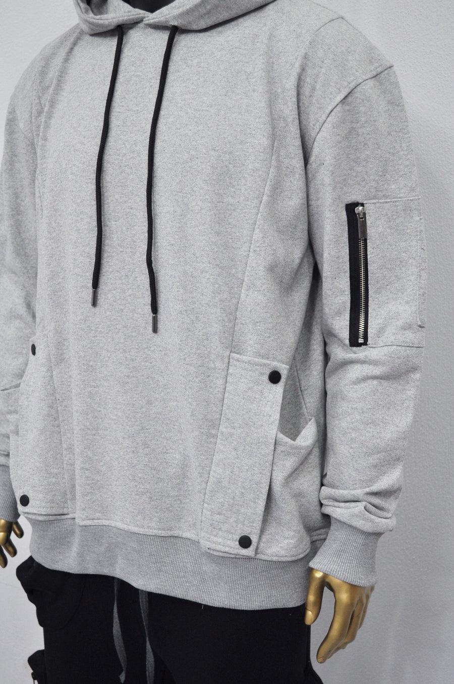 XS - 8XL New Military Style Relaxed Drop Shoulder Sleeve FLAP-Sweat HOODIE, Ninja Assassin,Steampunk Gothic,Irregular,Cyberpunk-BB0170