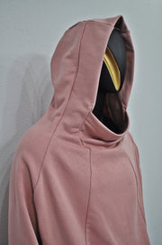 XS-8XL Oversize Pink Teckwear Hooded Cardigan Men, futuristic Stitching High Neck Pullover,Ninja Mask Assassin,Steampunk Burning Man -BB0