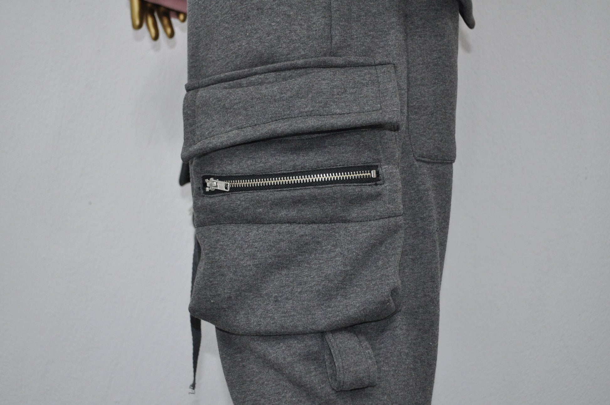 XS - 8XL AW Zipper Sarrouel Relaxed Cargo Pants , Cotton Sweat,New Assasin Men Fleece Flap Zip Joggers, Drop-Crotch Trousers, Comfy Plus