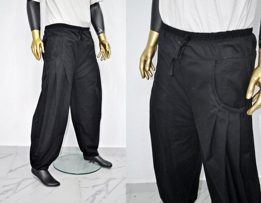 XS-8XL Unisex Loose Carrot Fit, Casual High Waist, Wide Leg Pants,Drop Crotch Harem Pants Extravagant Linen - BB343