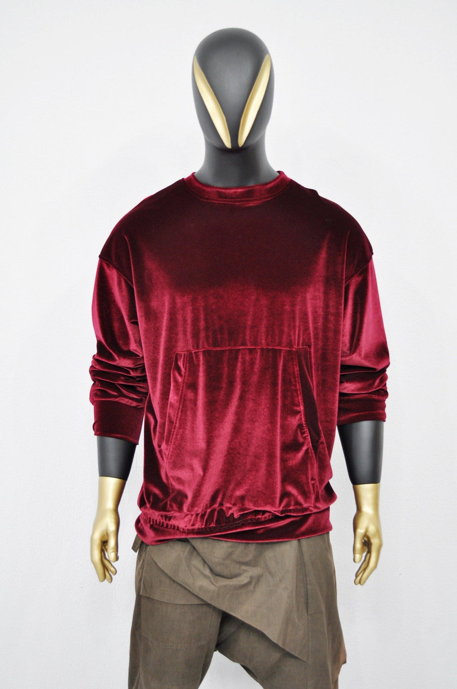XS - 8XL Unisex Premium Quality Soft Velvet Oversize Boxyfit Sweatshirt, Raw Edges Crew Neck Pullover, Rear Back Stitch,Punk Cyber - BB032