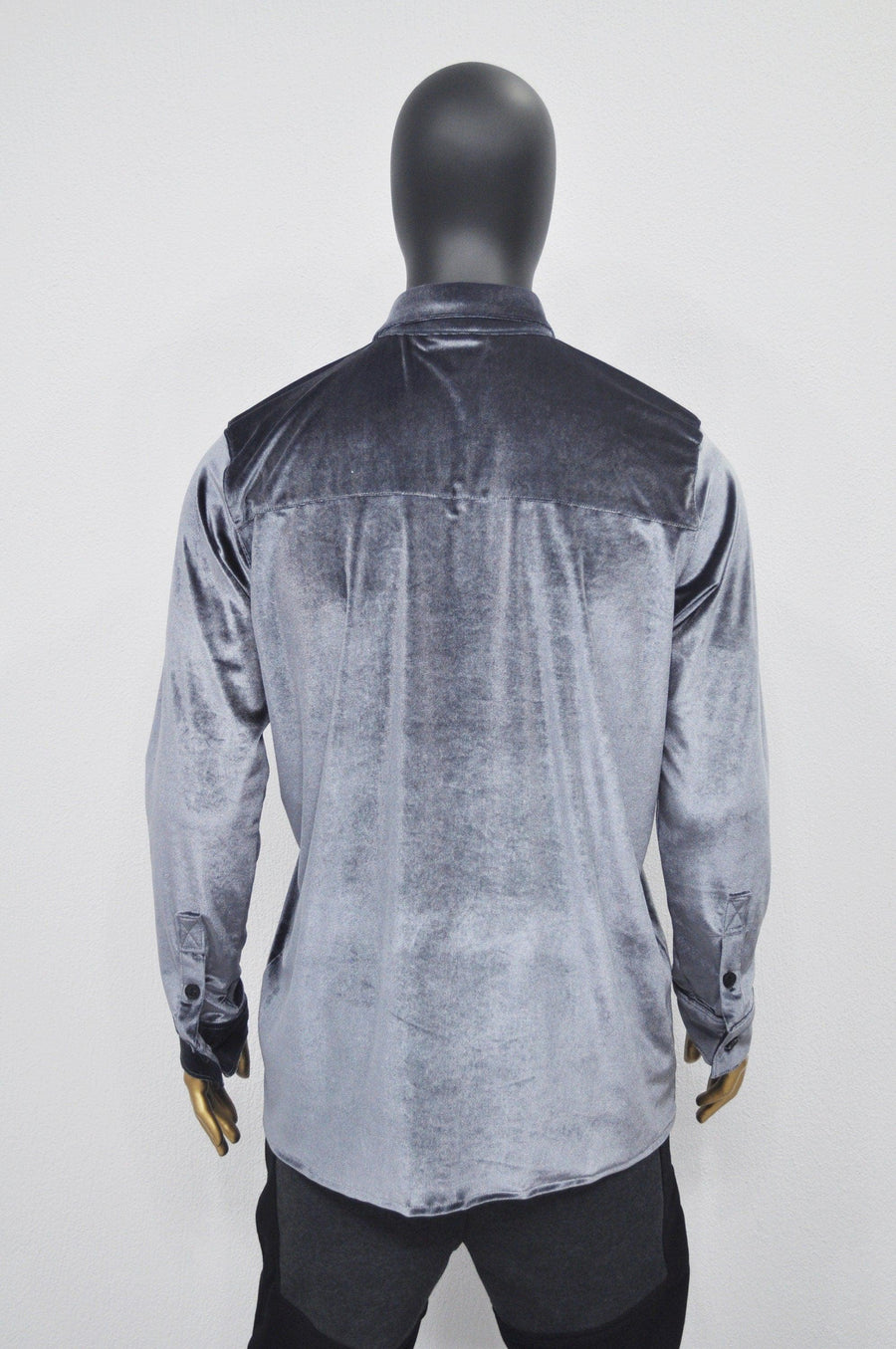 XS - 8XL Men&#39;s Premium Silky Velour Shirt,Long Sleeve Velvet Blouse,Loose Longline Shirt,Streetwear Top,Avant Garde Shirt,Futuristic-BB858