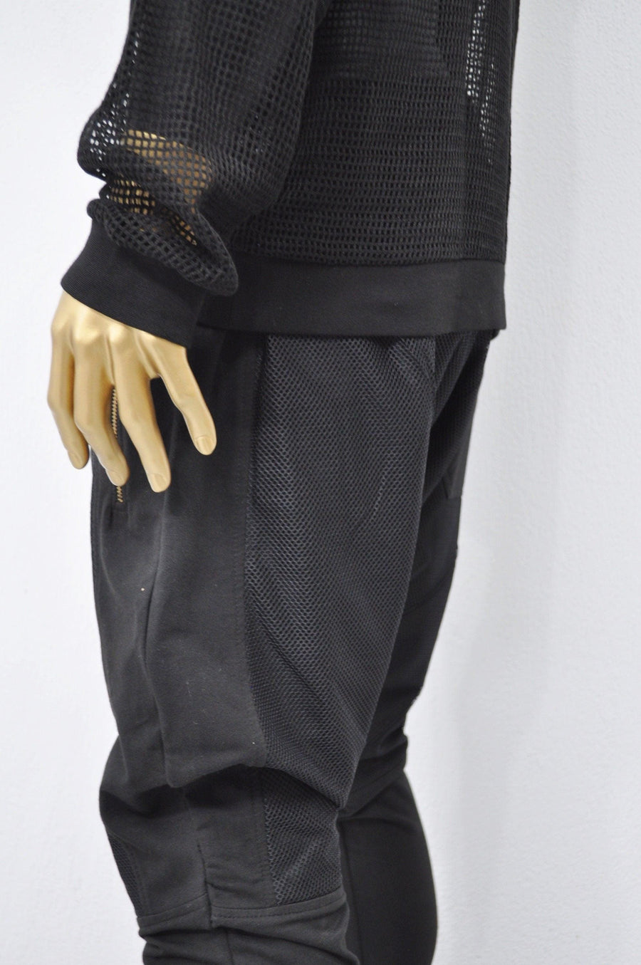 XS - 8XL Men&#39;s Mesh with Cotton Trouser,Low Crotch Harem Jogger ,Relaxed Sweatpants,Slim Fit, CyberpunkSteampunk,Gothic,Streetwear -BB240
