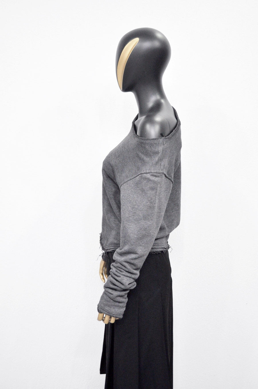 XS - 8XL Unisex Long Sleeve Shirt, Crop Oversized V-neckline, Wide Sexy Neck Draped Pullover Swatshirt, Off shoulder -BB168