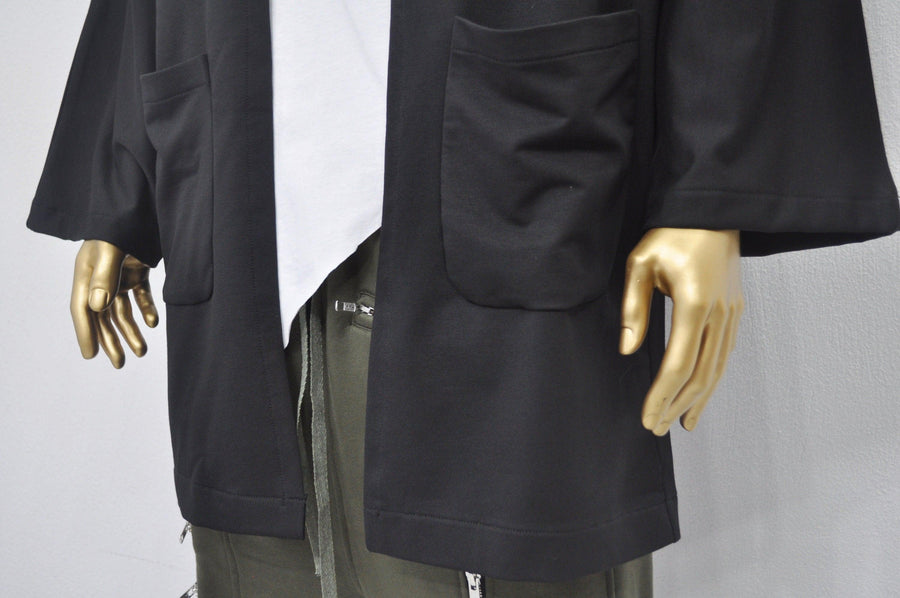 XS - 8XL Men&#39;s Japanese Oversized 3/4 Sleeve Samurai Long Cotton Jersey Cardigan Kimono Jacket,Shirt,Asymmetrical Blouse,,Futuristic-BB433