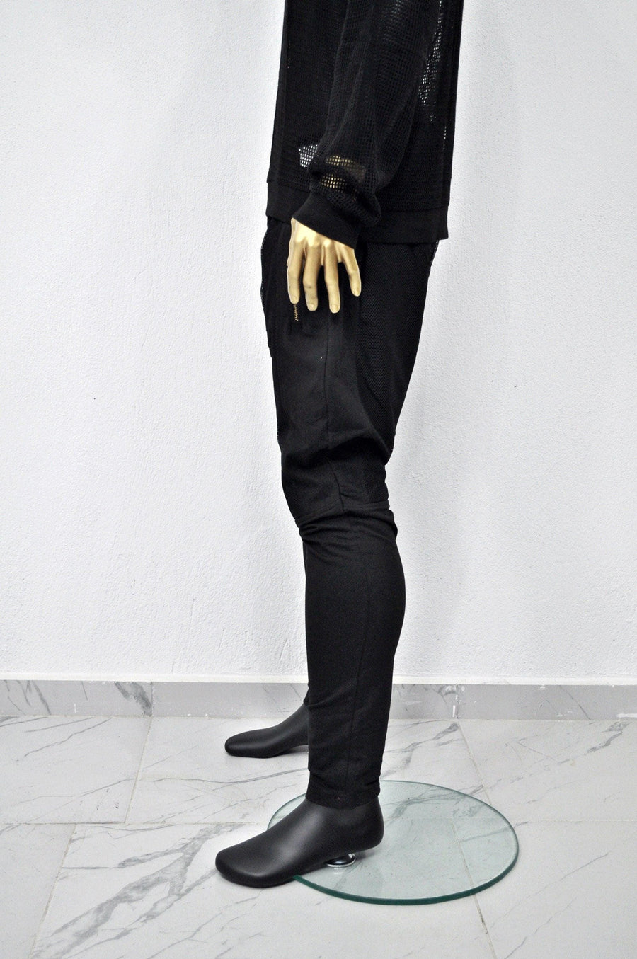 XS - 8XL Men&#39;s Mesh with Cotton Trouser,Low Crotch Harem Jogger ,Relaxed Sweatpants,Slim Fit, CyberpunkSteampunk,Gothic,Streetwear -BB240