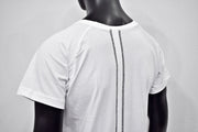 XS-8XL Men's Back Stitching Reglan Short Sleeve Scoop Raw Neck Curved Hem T-shirt , Asymmetric, Streetwear Men Extended Loose Shirt- BB463