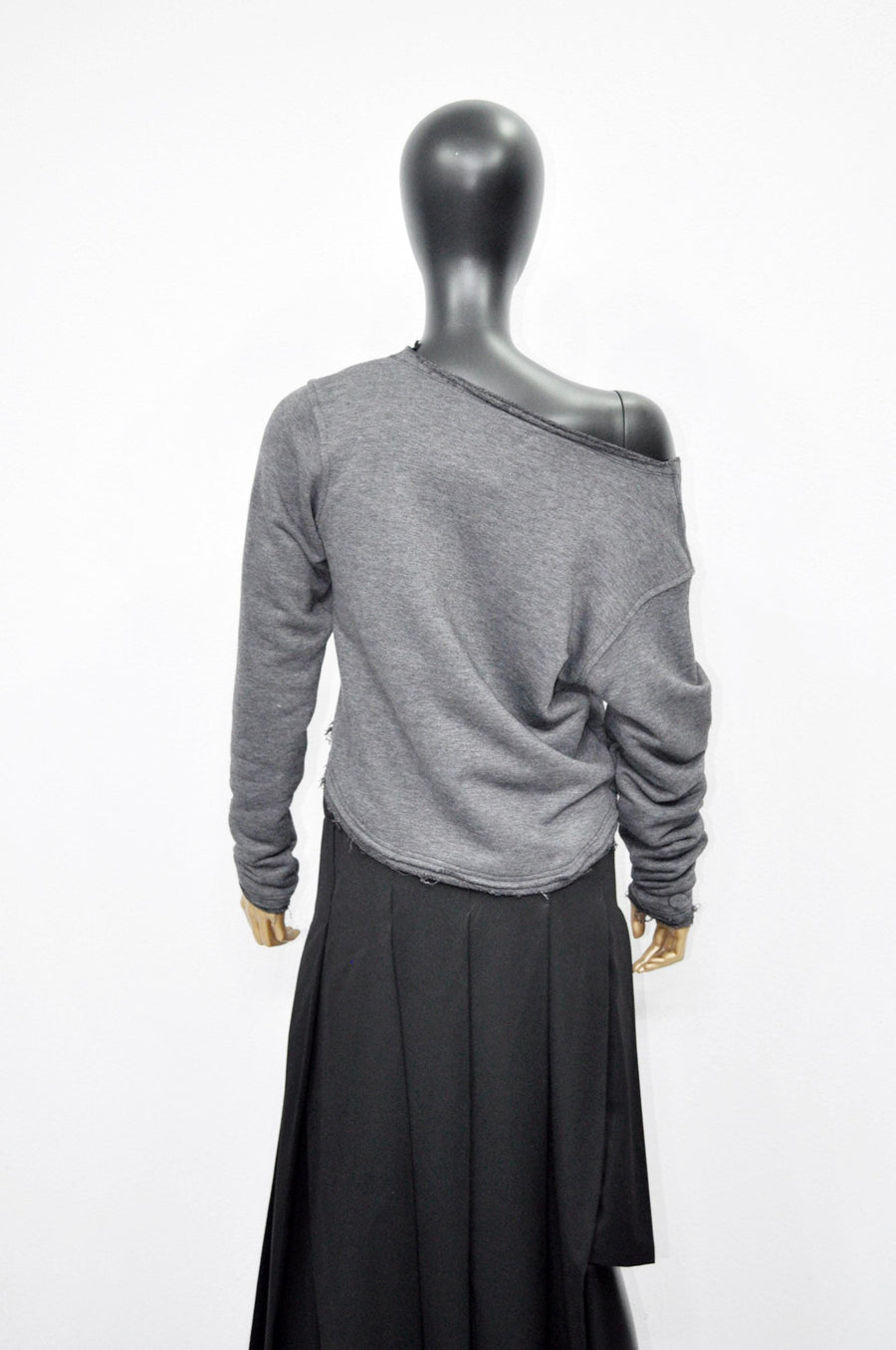 XS - 8XL Unisex Long Sleeve Shirt, Crop Oversized V-neckline, Wide Sexy Neck Draped Pullover Swatshirt, Off shoulder -BB168