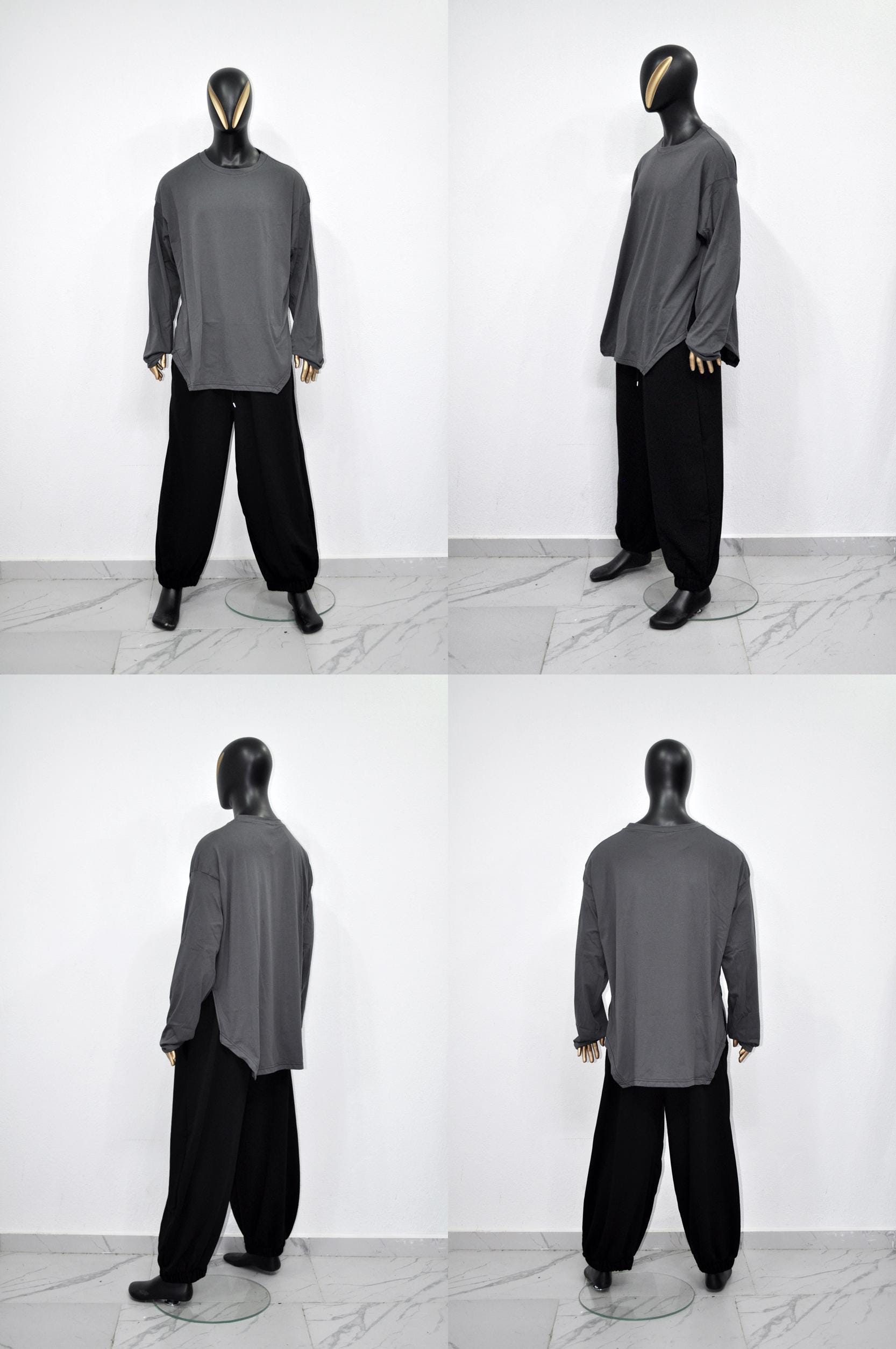 SHINOBI Men's Long-Sleeve Side Slit,