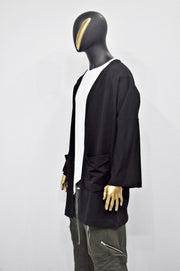 XS - 8XL Men's Japanese Oversized 3/4 Sleeve Samurai Long Cotton Jersey Cardigan Kimono Jacket,Shirt,Asymmetrical Blouse,,Futuristic-BB433