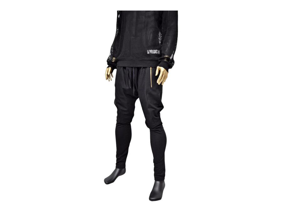 XS - 8XL Men's Mesh with Cotton Trouser,Low Crotch Harem Jogger ,Relaxed Sweatpants,Slim Fit, CyberpunkSteampunk,Gothic,Streetwear -BB240