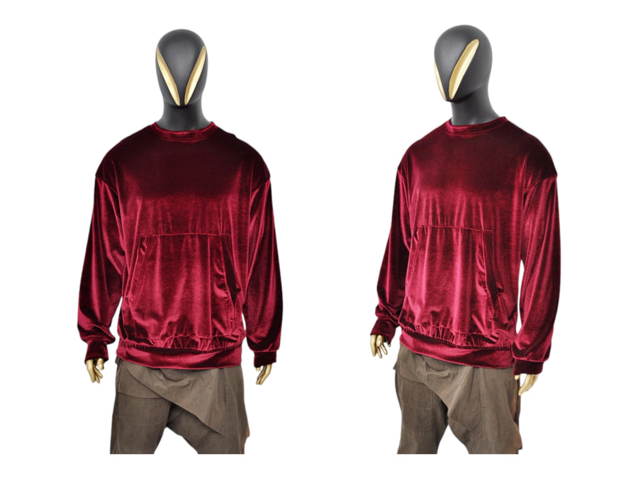 XS - 8XL Unisex Premium Quality Soft Velvet Oversize Boxyfit Sweatshirt, Raw Edges Crew Neck Pullover, Rear Back Stitch,Punk Cyber - BB032