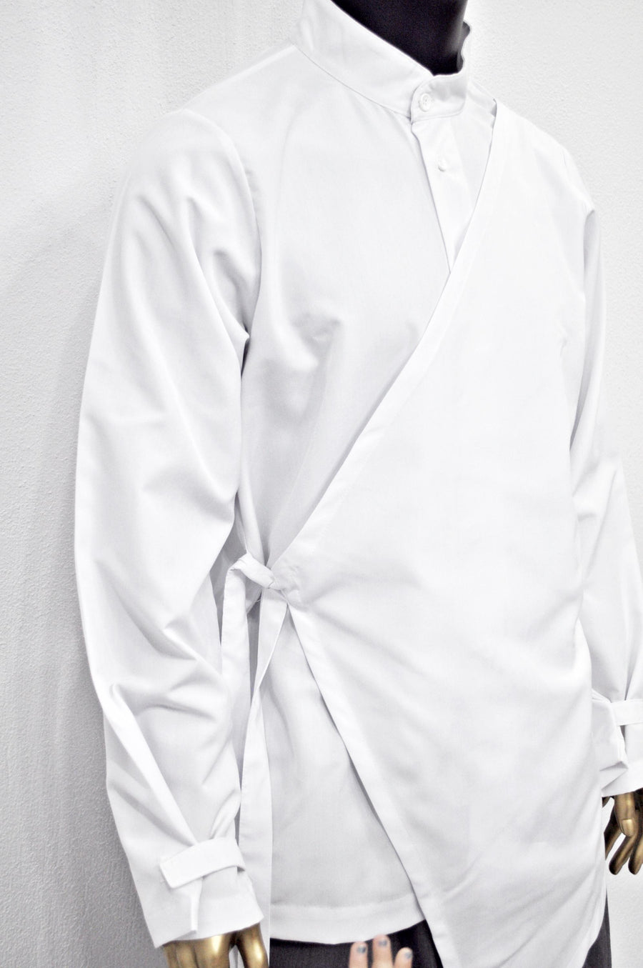 Men's Kimono Shirt Streetwear Harem Wrap Top, Asymmetrical Blouse