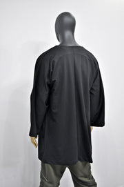 XS - 8XL Men's Japanese Oversized 3/4 Sleeve Samurai Long Cotton Jersey Cardigan Kimono Jacket,Shirt,Asymmetrical Blouse,,Futuristic-BB433