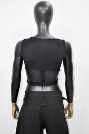 XS - 8XL Black Cut Out with Deep Cleavage Crop Tie Top , Blouse ,Multi Position Women Open Back Top, Yoga Backless Sexy Tee -BB550