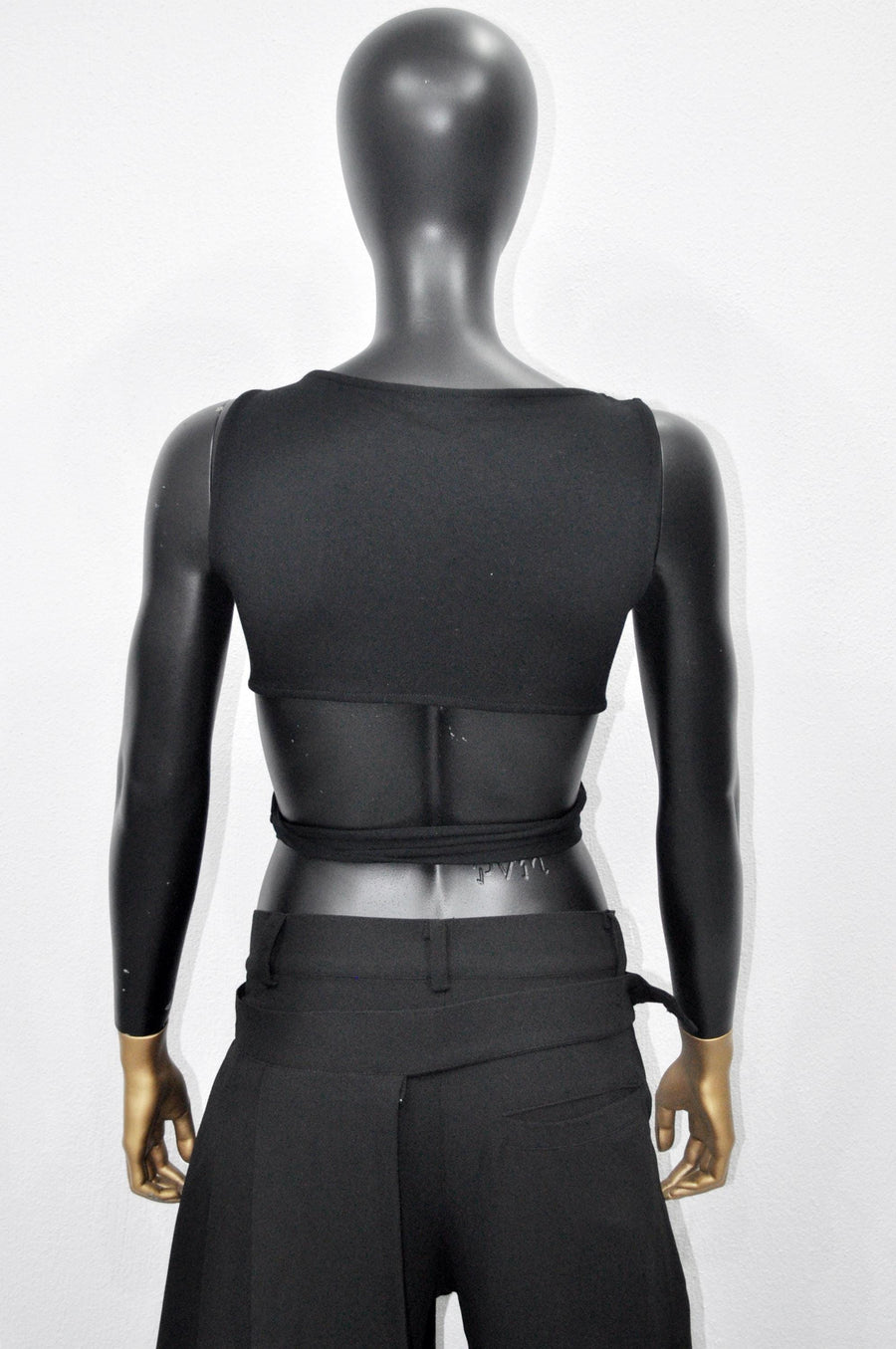 XS - 8XL Black Cut Out with Deep Cleavage Crop Tie Top , Blouse ,Multi Position Women Open Back Top, Yoga Backless Sexy Tee -BB550