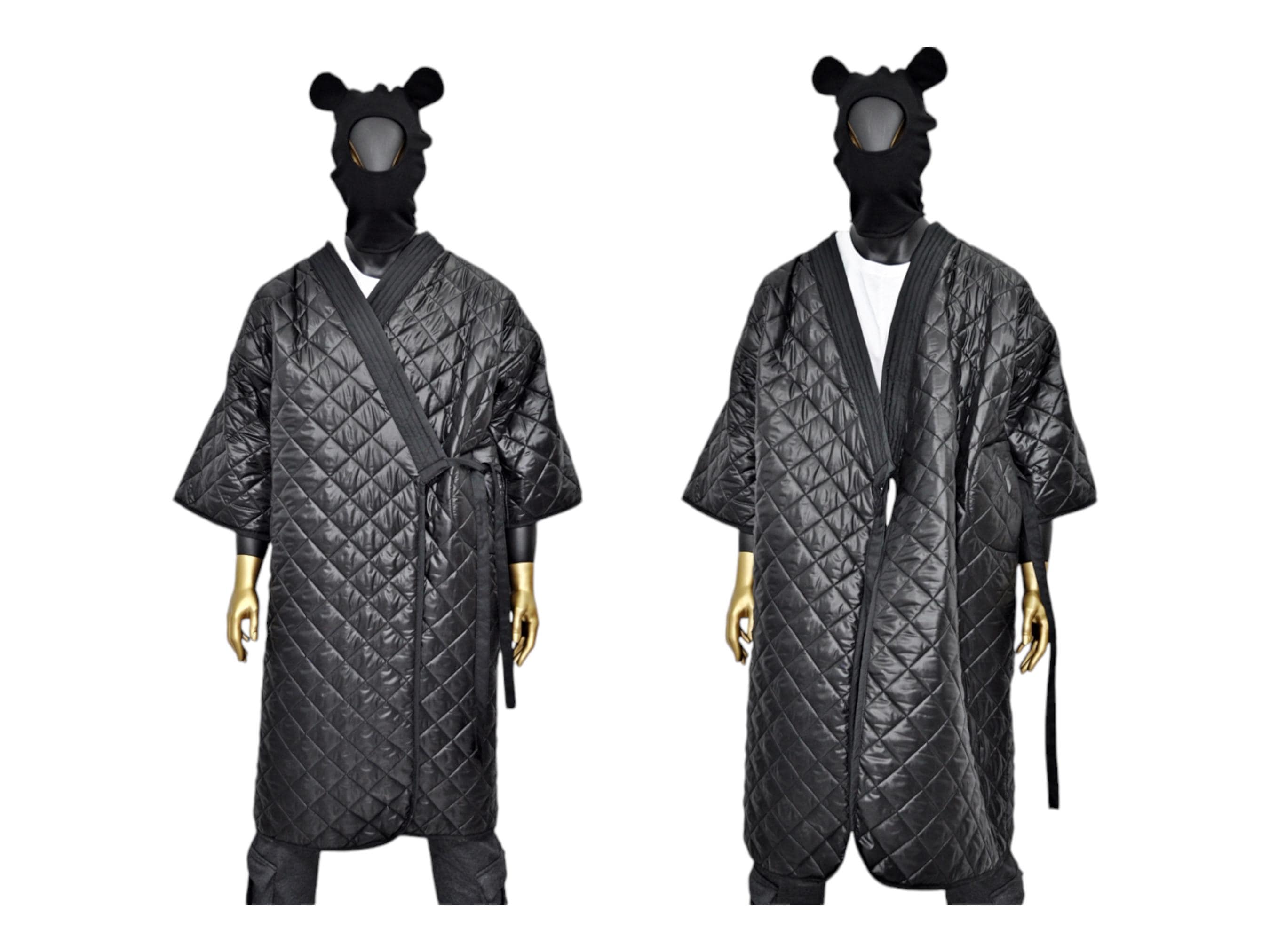 XS-8XL Unisex Extra Loose Winter V-Collar Three-quarter Sleeve Kimono,Bandage Padded Quilted Overlong Coat,Over the Knee Jacket,Kaftan-BB901