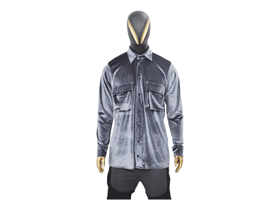 XS - 8XL Men's Premium Silky Velour Shirt,Long Sleeve Velvet Blouse,Loose Longline Shirt,Streetwear Top,Avant Garde Shirt,Futuristic-BB858