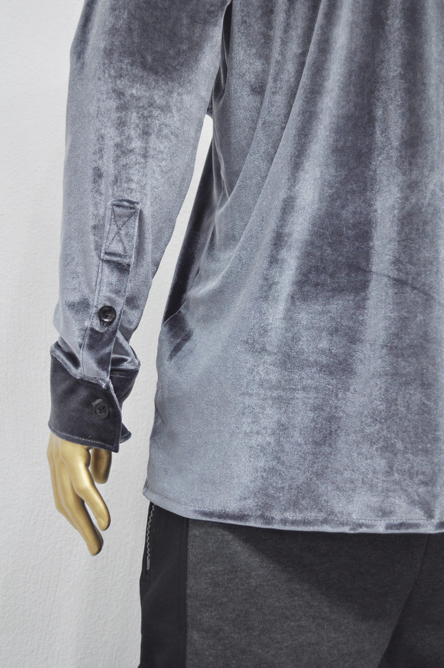 XS - 8XL Men's Premium Silky Velour Shirt,Long Sleeve Velvet Blouse,Loose Longline Shirt,Streetwear Top,Avant Garde Shirt,Futuristic-BB858
