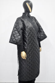 XS-8XL Women Extra Loose Winter V-Collar Three-quarter Sleeve Kimono,Bandage Padded Quilted Overlong Coat,Over the Knee Jacket,Kaftan-BB901
