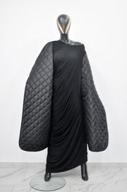 XS-8XL Women Extra Loose Winter V-Collar Three-quarter Sleeve Kimono,Bandage Padded Quilted Overlong Coat,Over the Knee Jacket,Kaftan-BB901