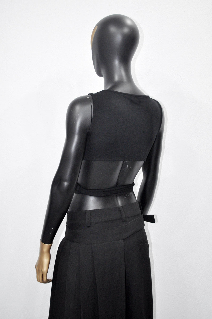 XS - 8XL Black Cut Out with Deep Cleavage Crop Tie Top , Blouse ,Multi Position Women Open Back Top, Yoga Backless Sexy Tee -BB550