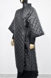 XS-8XL Women Extra Loose Winter V-Collar Three-quarter Sleeve Kimono,Bandage Padded Quilted Overlong Coat,Over the Knee Jacket,Kaftan-BB901