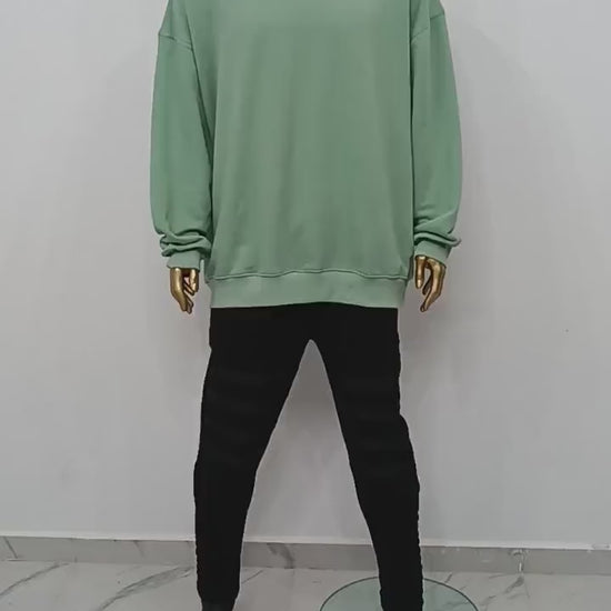 XS-8XL Crew Neck Extra Long Mega Oversize Pullover, Essentials Long Sleeve Sweatshirt Tunic,Goth, Asymmetric Hem Loose Cozy Top- BB172